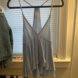 Blue Flowy Tank Top